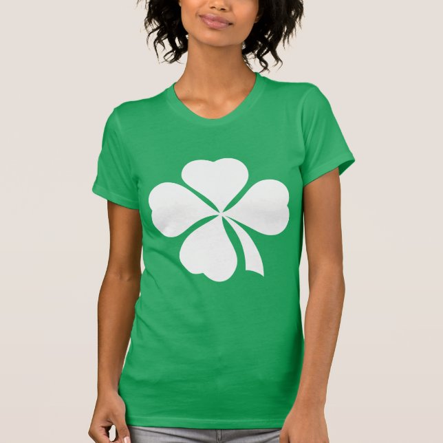 Irish Four Leaf Clover St Patricks Day T-shirt (Front)