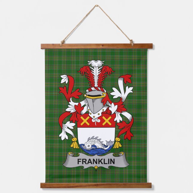 Irish Franklin Coat of Arms Family Crest Hanging Tapestry (Front)