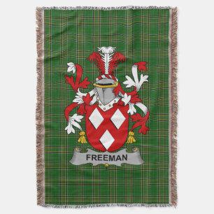 Irish Freeman Coat of Arms Family Crest Ireland Throw Blanket