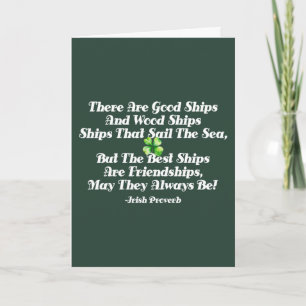 Irish Friendship Blessing Good Ships Bestie Bday Card