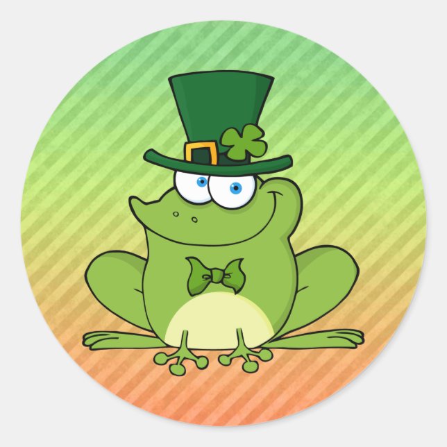 Irish Frog Design Classic Round Sticker (Front)