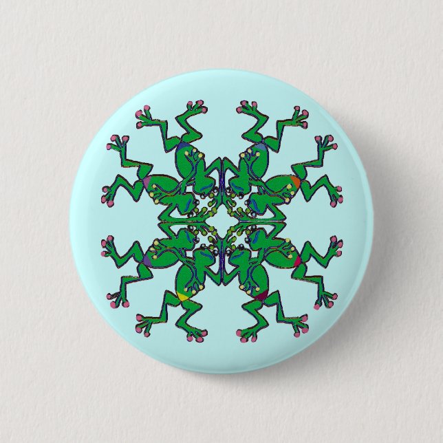 Irish frogs sychronised swim team 6 cm round badge (Front)