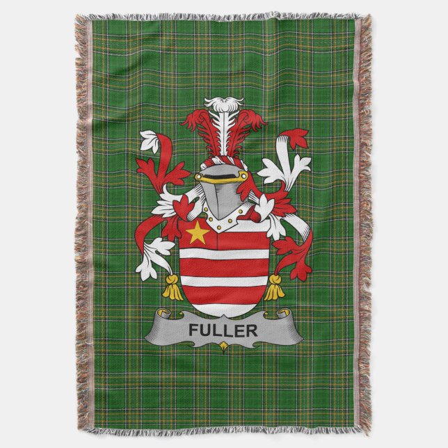  Irish Fuller Coat of Arms Family Crest Ireland Throw Blanket (Front Vertical)