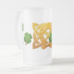Irish Fun 3D Whimsey 2 Frosted Glass Beer Mug