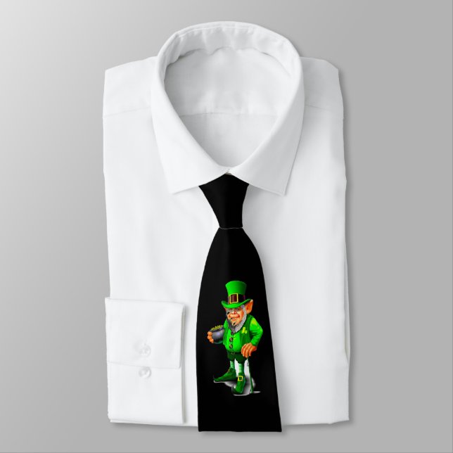 IRISH FUNNY LEPRECHAUN tie (Tied)