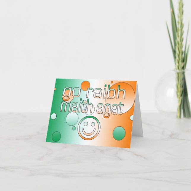 Irish Gaelic Gifts Thank You / Go Raibh Maith Agat Card (Front)