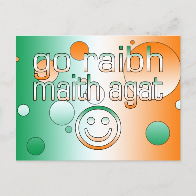Irish Gaelic Gifts Thank You / Go Raibh Maith Agat Postcard (Front)