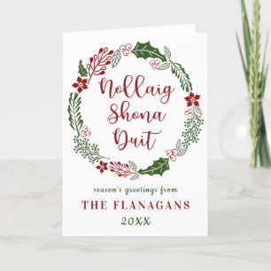 Irish Gaelic Merry Christmas, Custom Holiday Card