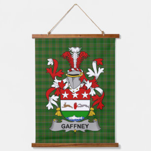 Irish Gaffney Coat of Arms Family Crest Hanging Tapestry