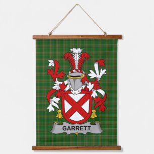 Irish Garrett Coat of Arms Family Crest Hanging Tapestry