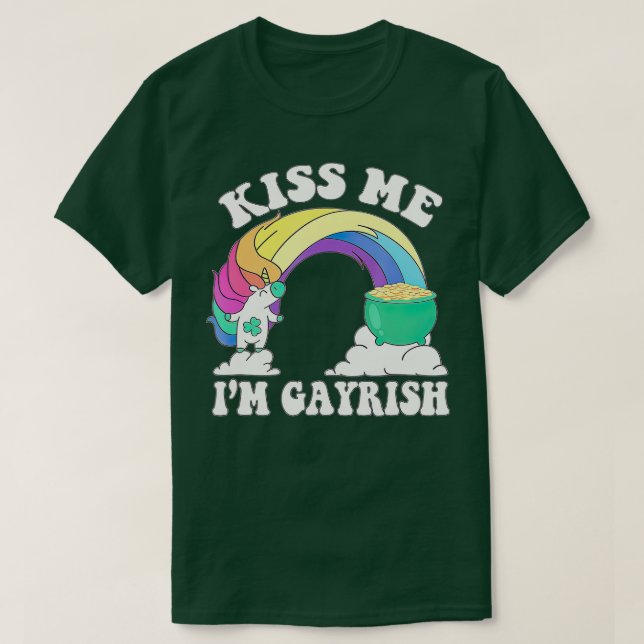 Irish Gay Pride LGB Unicorn Cute St Patricks Day  T-Shirt (Design Front)