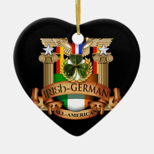 Irish German All-American Ceramic Tree Decoration (Front)