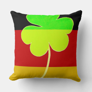 Irish German Flag Shamrock Clover St. Patrick Fun Cushion