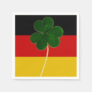 Irish German Flag Shamrock Clover St. Patrick Fun Napkin