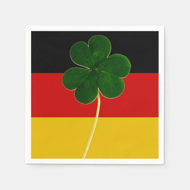 Irish German Flag Shamrock Clover St. Patrick Fun Napkin (Front)