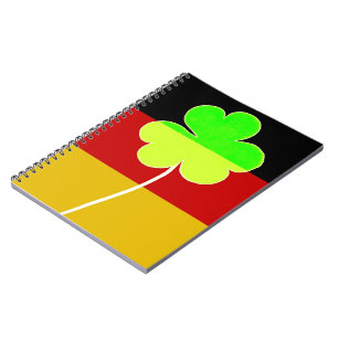 Irish German Flag Shamrock Clover St. Patrick Fun Notebook