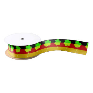 Irish German Flag Shamrock Clover St. Patrick Fun Satin Ribbon