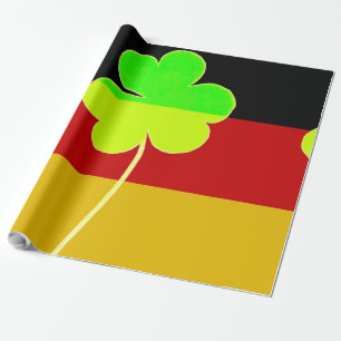 Irish German Flag Shamrock Clover St. Patrick Wrapping Paper