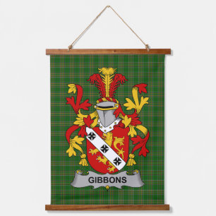 Irish Gibbons or McGibbons Coat of Arms Family Cre Hanging Tapestry