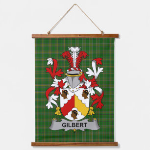 Irish Gilbert Coat of Arms Family Crest Hanging Tapestry