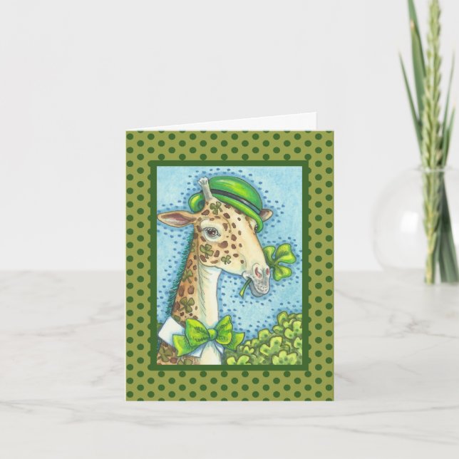 IRISH GIRAFFE ST. PATRICK'S DAY GREETING CARD Vers (Front)