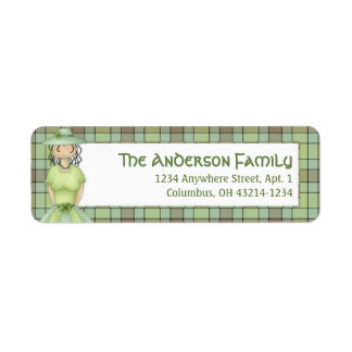 Irish Girl Doll St. Patrick's Address Label 1