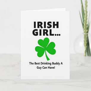 Irish Girl Shamrock Buddy Card