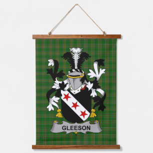 Irish Gleeson or O_Glissane Coat of Arms Family Cr Hanging Tapestry