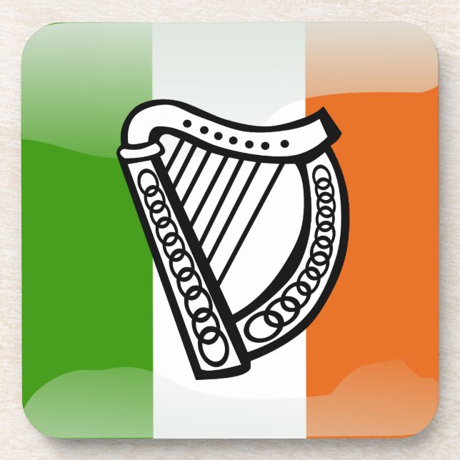 Irish glossy flag coaster (Front)
