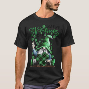Irish Gnome Lucky Plaid Shamrock Leprechaun St Pat T-Shirt