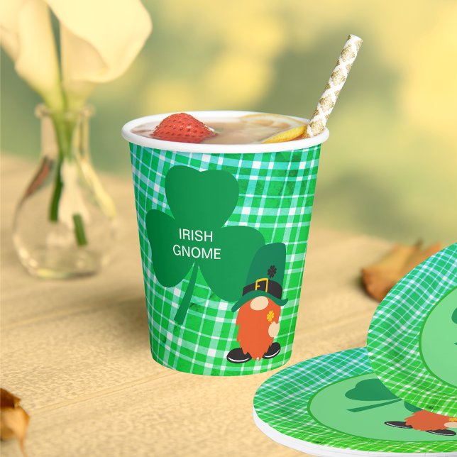 Irish Gnome Shamrock St Patrick's Paper Cups (Irish Gnome Shamrock St Patrick's Paper Cups)