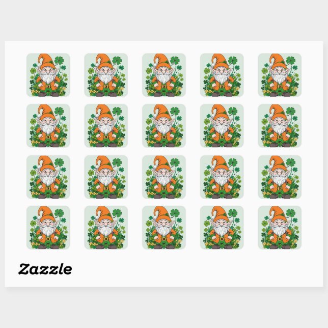 Irish Gnome Square Sticker (Sheet)