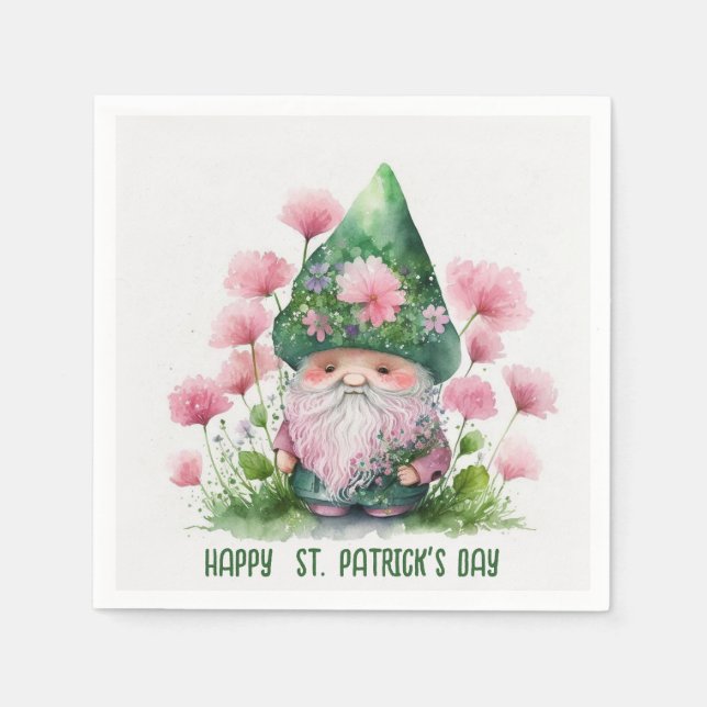 Irish Gnome St. Patrick's Day Napkin (Front)