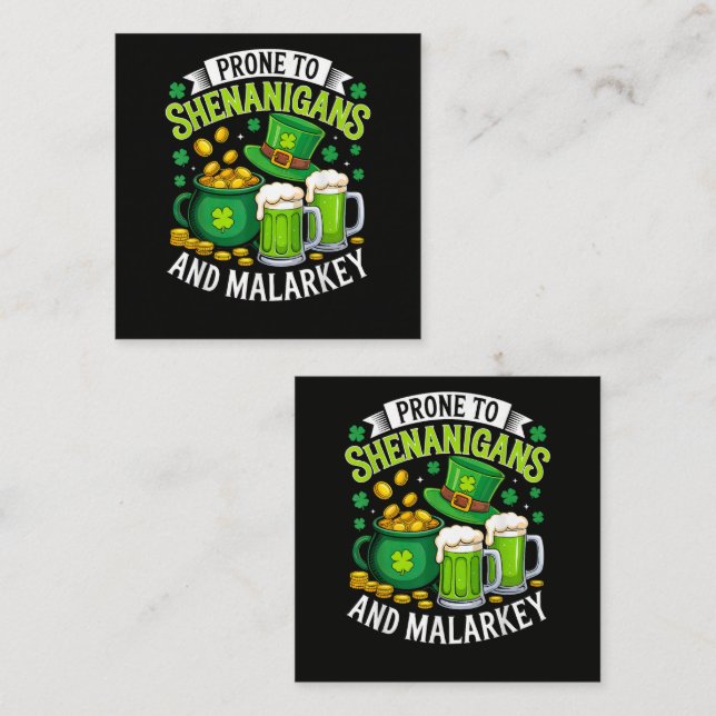 Irish Gnome St Patricks Prone to Shenanigans  Card (Front/Back)