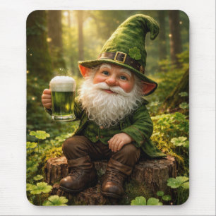 Irish Gnome With Green Beer Mouse Pad