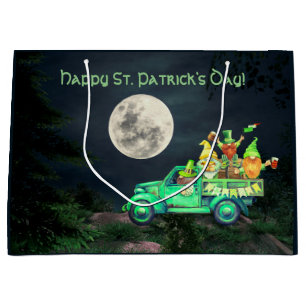 Irish Gnomes and Full Moon St. Patrick's Day Large Gift Bag