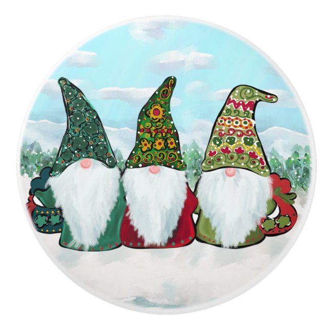 IRISH GNOMES    CERAMIC KNOB (Front)