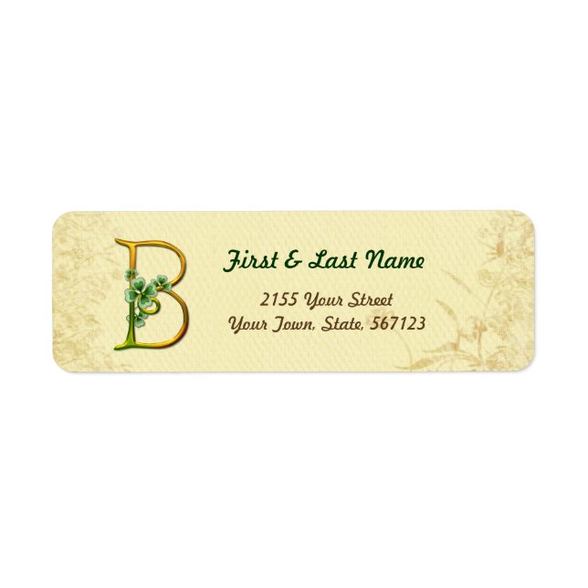 Irish Gold Monogram B Label (Front)