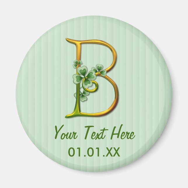Irish Gold Monogram B Magnet (Front)