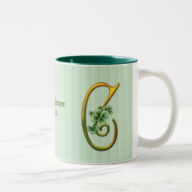 Irish Gold Monogram C Two-Tone Coffee Mug (Right)