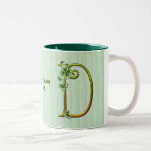 Irish Gold Monogram D - Customise Two-Tone Coffee Mug