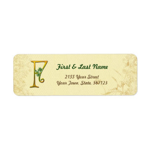 Irish Gold Monogram F Label
