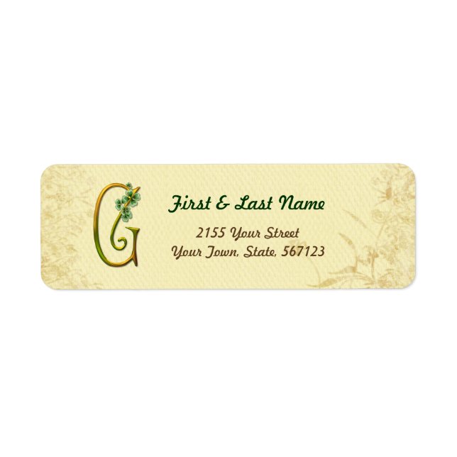 Irish Gold Monogram G Label (Front)