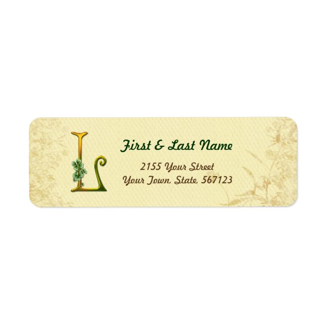 Irish Gold Monogram L Label (Front)