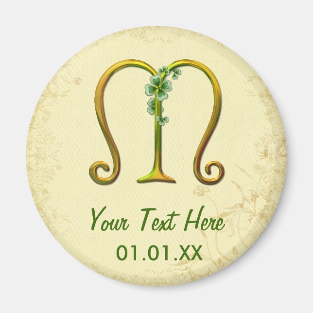 Irish Gold Monogram M Magnet (Front)