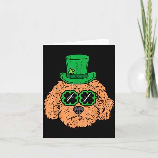 Irish Goldendoodle Doodle Dog Funny St Patricks Da Card (Front)