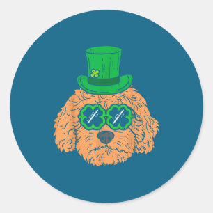 Irish Goldendoodle Doodle Dog Funny St Patricks Da Classic Round Sticker