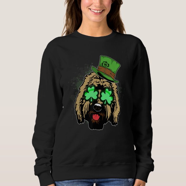 Irish Goldendoodle Doodle Dog   St Patricks Day Pe Sweatshirt (Front)