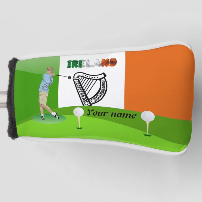 Irish golfer golf head cover (Front)