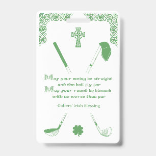 Irish Golfers' Blessing Card ID Badge